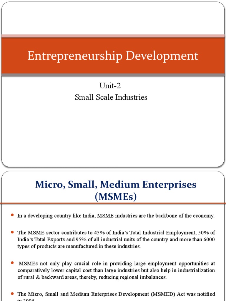 Characteristics of MSMEs in India | PDF | Small And Medium Sized ...