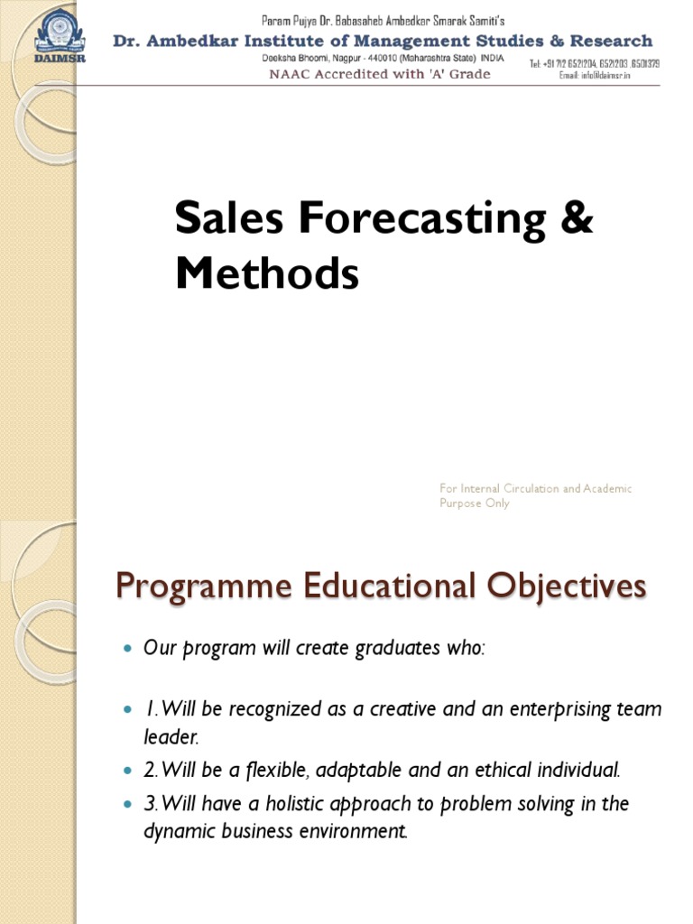 Sales Forecasting & Methods | PDF | Forecasting | Quantitative Research