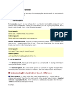 Rules Direct and Indirect Speech