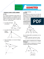 Triángulos: propiedades de líneas notables y puntos interiores