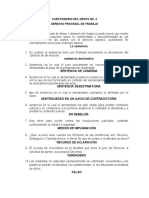 Cuestionario Derecho Procesal Laboral