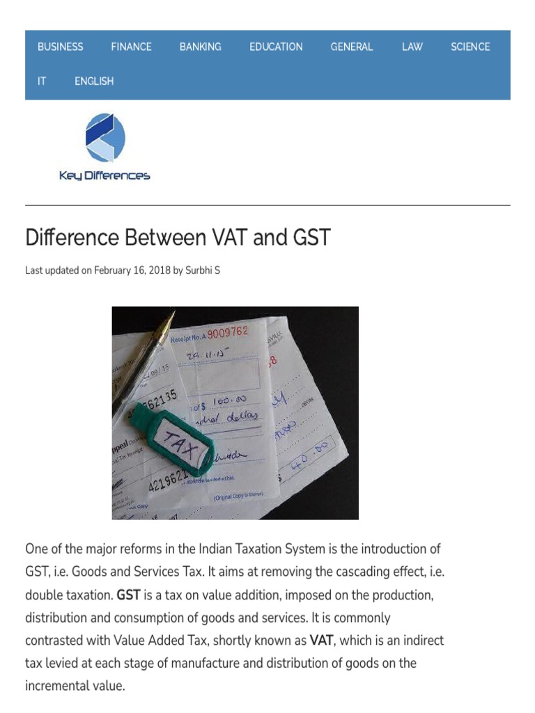 VAT vs GST Key Differences Between Value Added Tax and Goods and