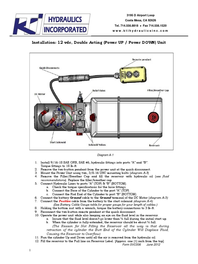 Hydraulic Power Unit Installation Guide | PDF | Manufactured Goods ...