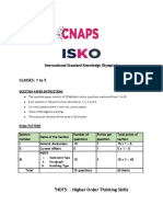 International Standard Knowledge Olympiad 1-5 Exam Pattern