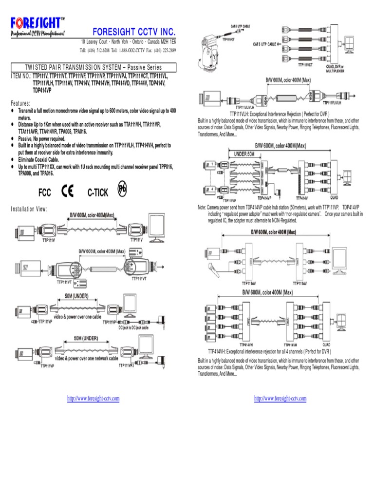 Passive Video Transceiver PDF Electrical Connector