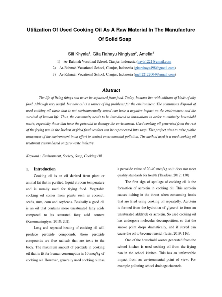 Solid Soap Journal PDF Soap Cooking Oil