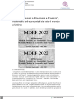 Modelli dinamici in Economia e Finanza: workshop internazionale a Urbino - Vivere Urbino.it, 6 settembre 2022
