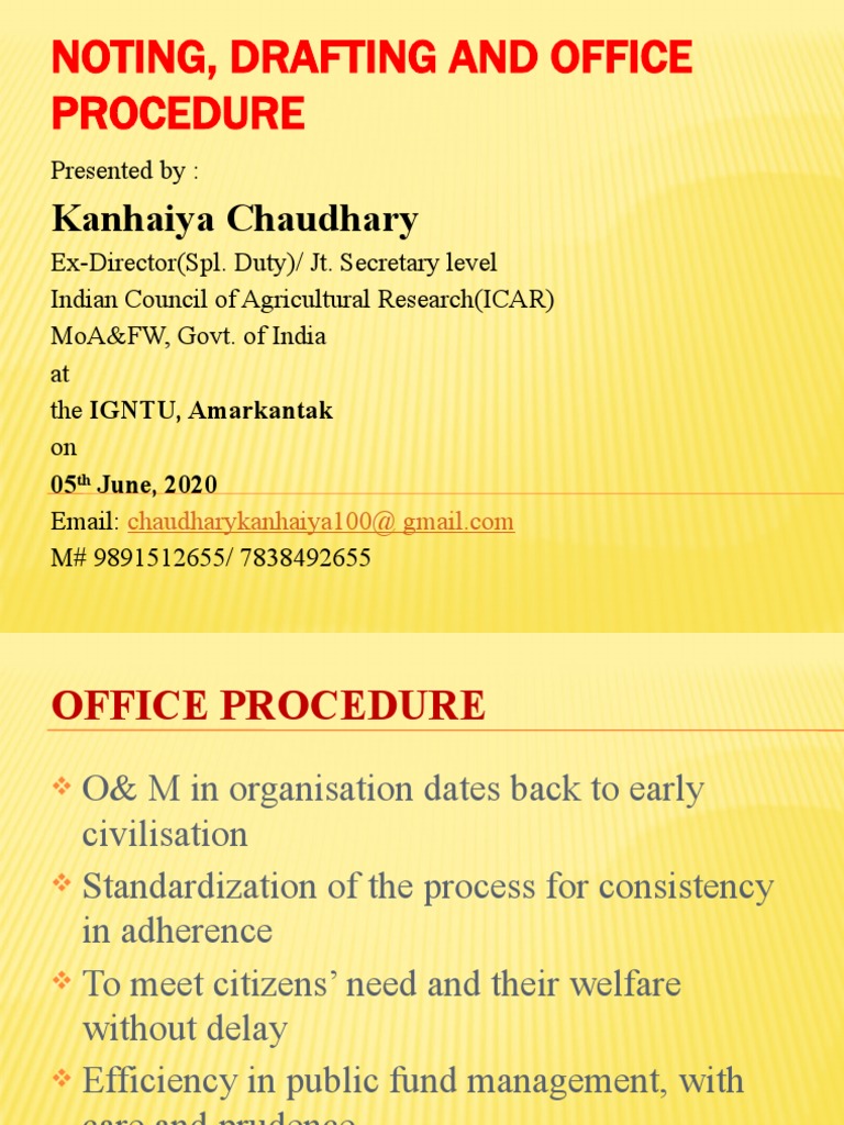 Noting and Drafting Office Communication PPTs PDF Communication