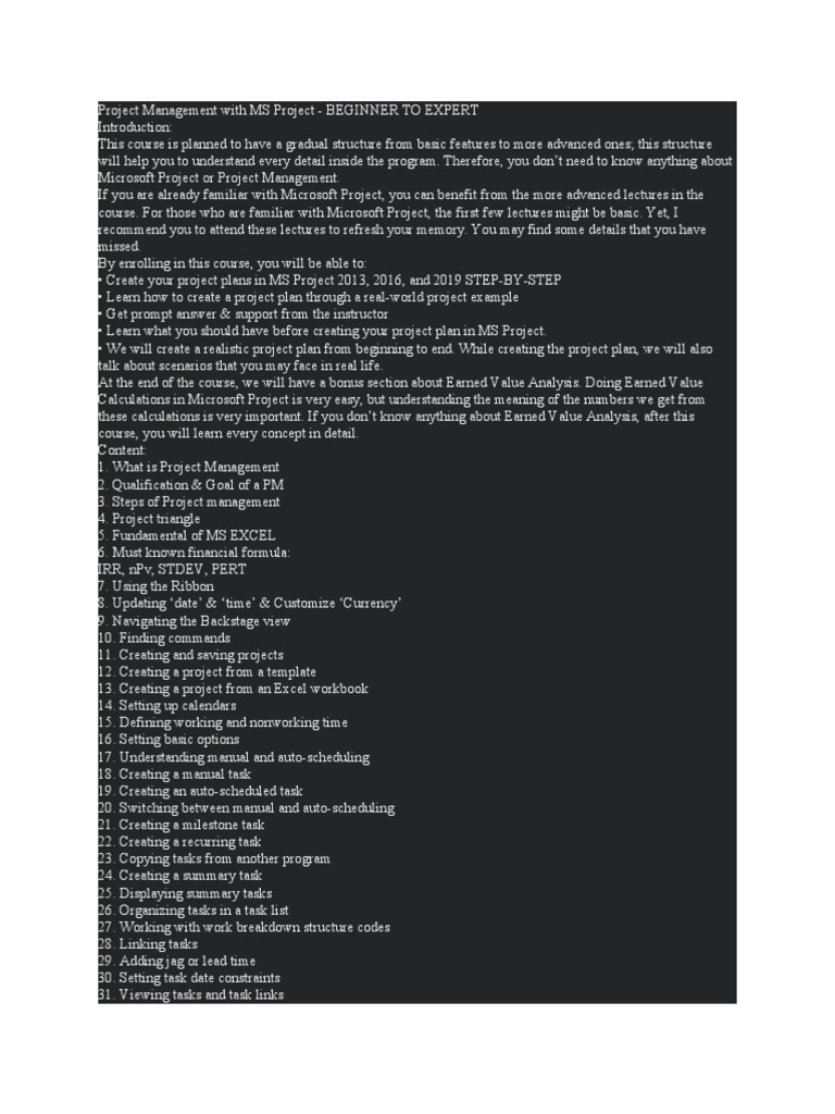 Master MS Project & Primavera P6 | PDF | Project Management | Computing