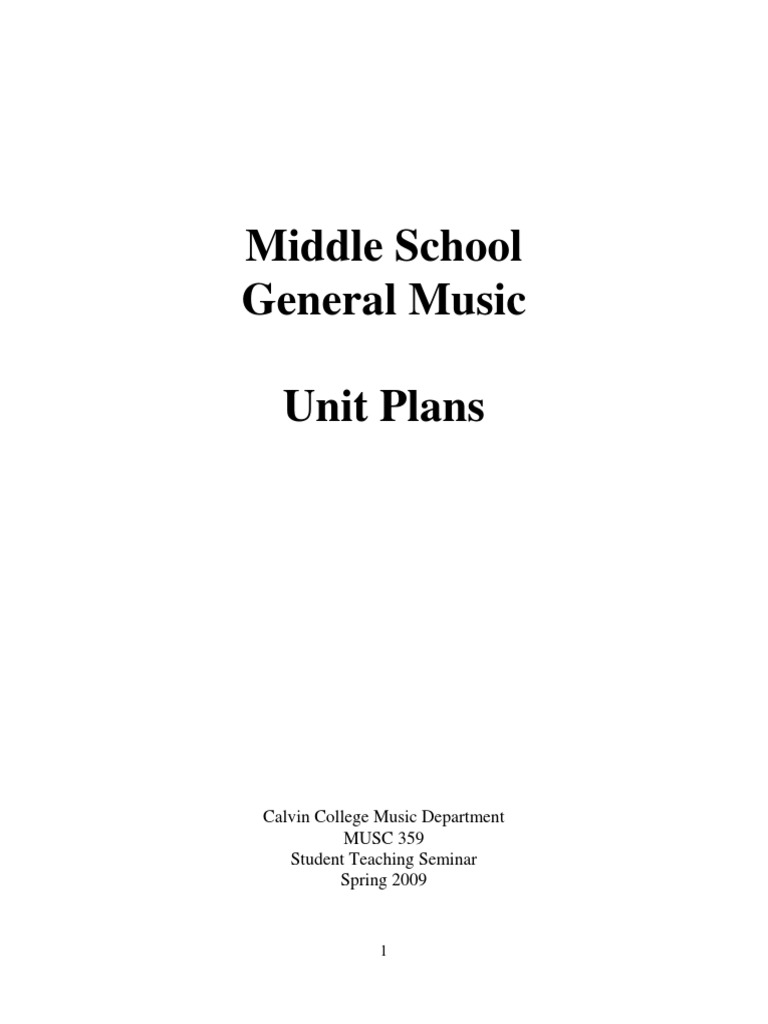 Combined Secondary General Music Units PDF The Arts Performing Arts