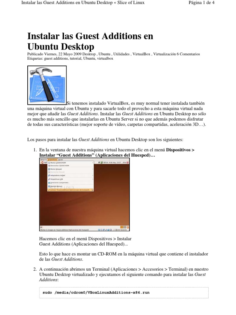 instalar guest additions linux mint
