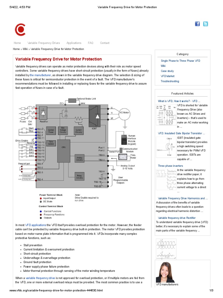 Variable Frequency Drive For Motor Protection | PDF | Electric Motor ...
