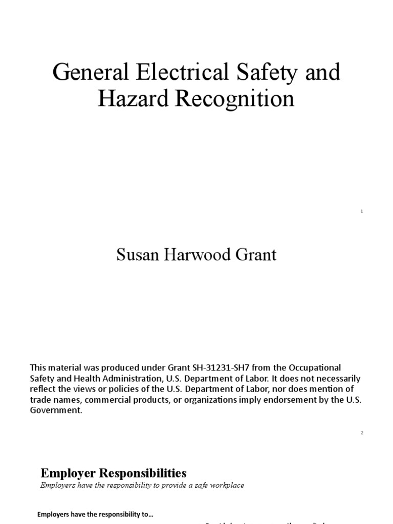 NR 10 General Electrical Safety and Hazard Recognition PDF