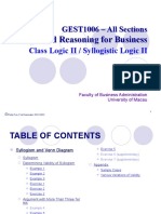 Logic and Reasoning for Business Class