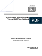 Módulos de resiliencia en suelos y materiales