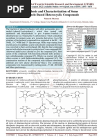 Synthesis and Characterization of Some Pyrazole Based Heterocyclic Compounds