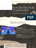Definitions and Function of Management