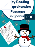 Easy Reading Comprehension Passages Spanish Invierno Winter