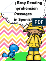 Easy Reading Comprehension Passages Spanish Primavera Spring