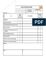 BCL10 Checklist - Electrical Works