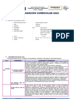 Programación Curricular 2022 Quinto Grado