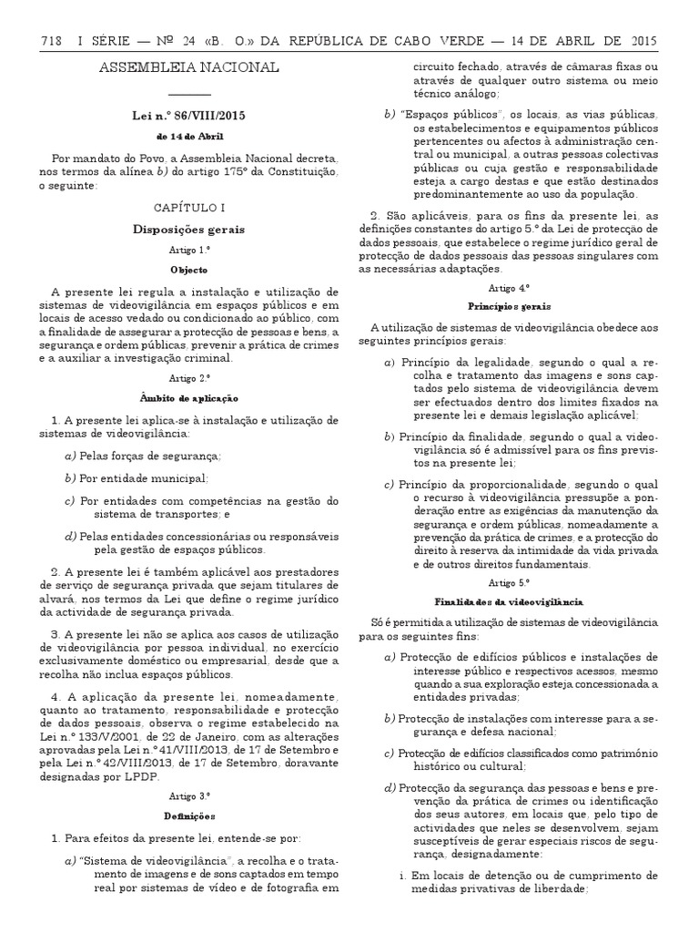 Lei n 86 viii 2015 regula o da instala o e utiliza o de sistemas