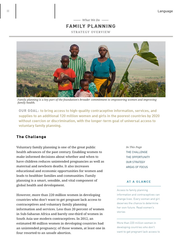 Family Planning Bill & Melinda Gates Foundation PDF Family