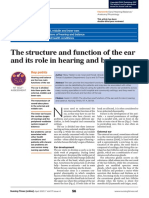 The Structure and Function of The Ear and Its Role in Hearing and Balance1