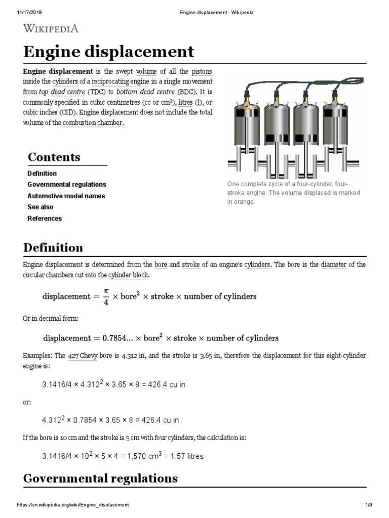 Engine Displacement | PDF | Engines | Propulsion