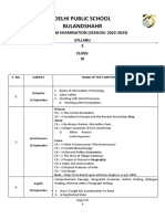 Syllabus - Class - Ix - First Term Examination - 2022-2023