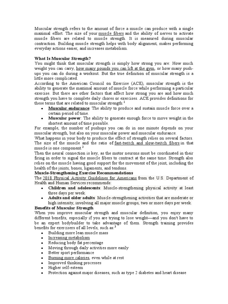 Understanding Muscular Strength | PDF | Strength Training | Skeletal Muscle