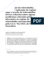 A REVISTA 01 SOCIAL Delimitacao Do Teletrabalho Ambito de Aplicacao Do Regime Legal e Acordo de Teletrabalho Maria Do Rosario Palma Ramalho