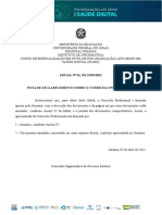 Nota de Esclarecimento Sobre o Currículo Profissional