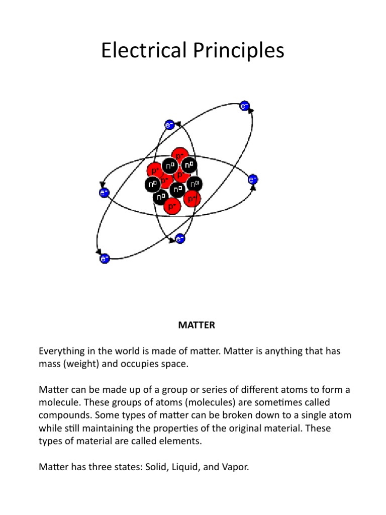 Electrical Principles PDF Atoms Atomic Nucleus