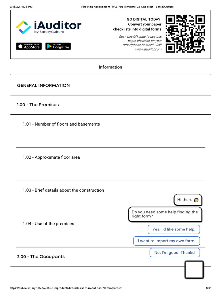 PAS 79 Fire Risk Assessment Template | PDF | Fire Safety | Fires