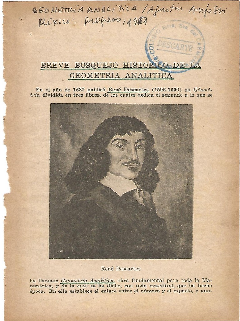 Breve Bosquejo Histórico de La Geometría