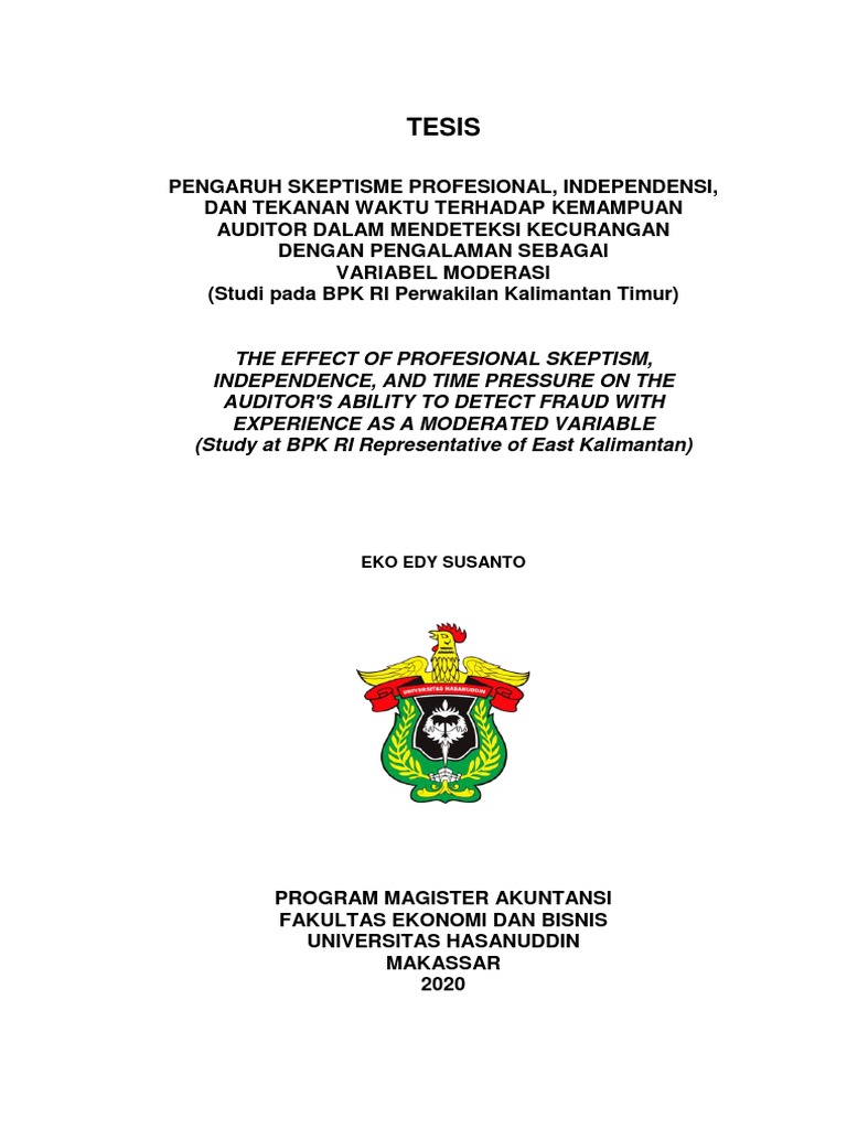 Contoh Tesis Manajemen Agribisnis