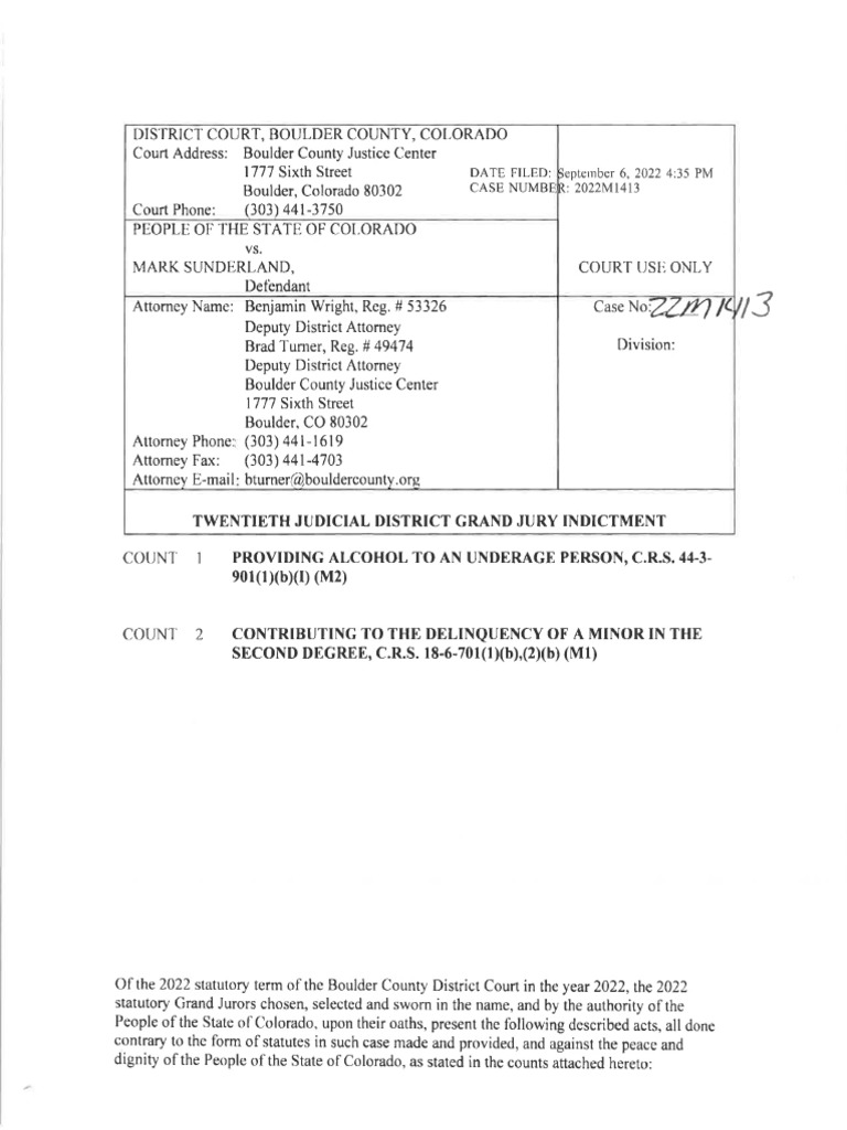 Mark Sunderland Indictment | PDF