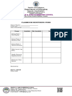 BGDES Classroom Monitoring Form 2022