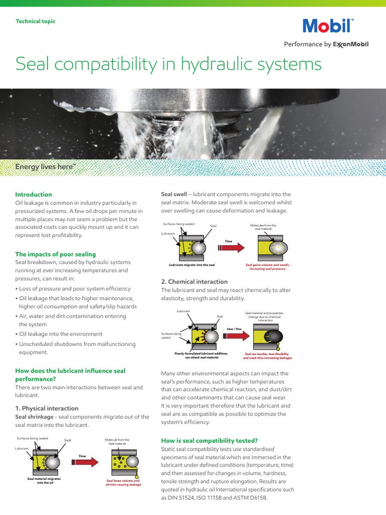 Technical Topic Seal Compatibility in Hydraulic Systems PDF