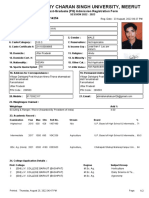 Chaudhary Charan Singh University, Meerut: Post-Graduate (PG) Admission Registration Form 22P0114254