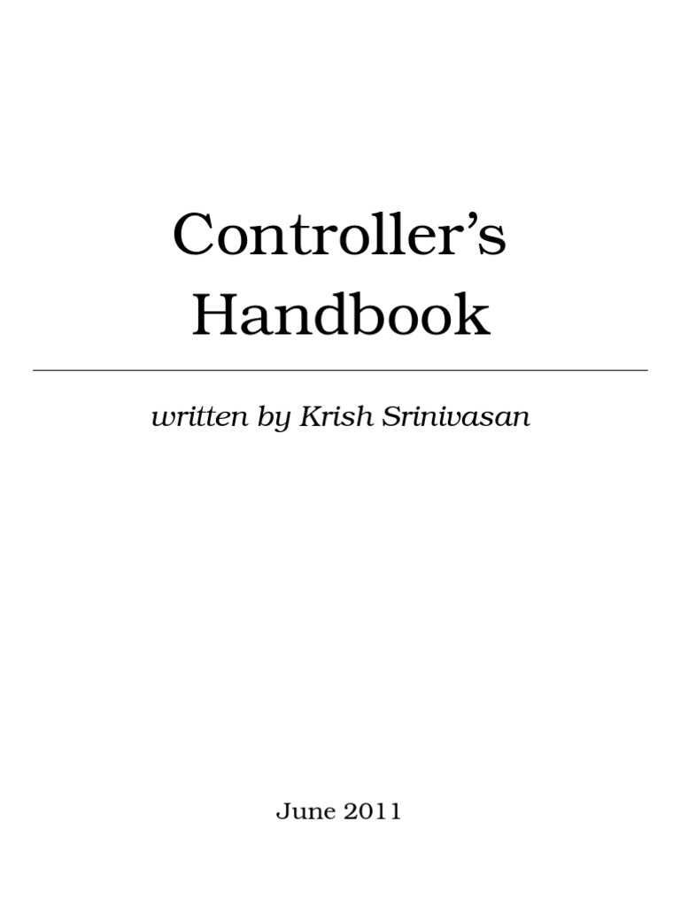 Controller's Handbook by Krish Srinivasan | PDF | Business Process | Taxes