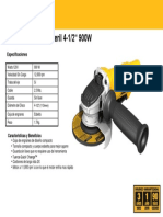 Ficha Tecnica Mini Esmeriladora Angular de 115 MM Dwe4120-B3 Dewalt