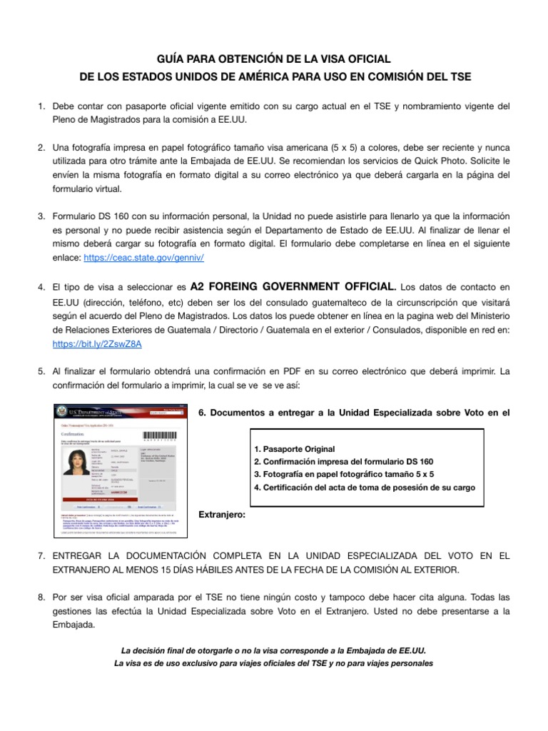 Guía de Visa Oficial EE - UU | PDF | Visa de viaje