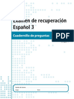 Examen de Recuperacion Español 3 Primer Bimestre