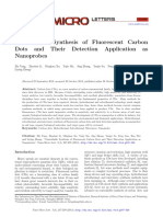 Controllable Synthesis of Fluorescent Carbon (Yang Et Al, 2013)