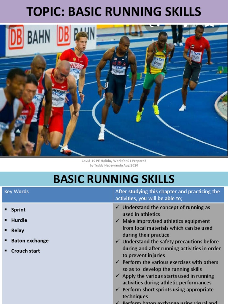 TOPIC Basics of Running Skills PDF Track And Field Running