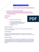 Format of Clinical Internship Report - VU
