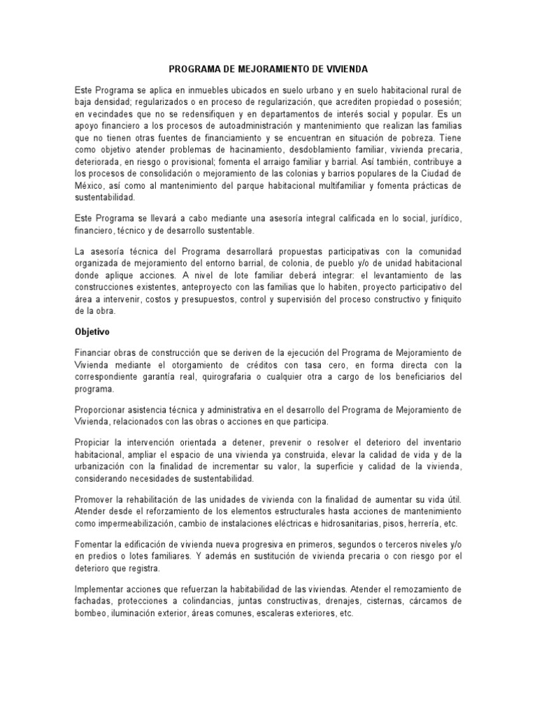Programas Invi | PDF | Condominio | México