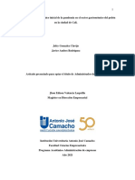 Artículo-Análisis Del Efecto Económico Inicial de La Pandemia en El Sector Gastronómico Del Peñón